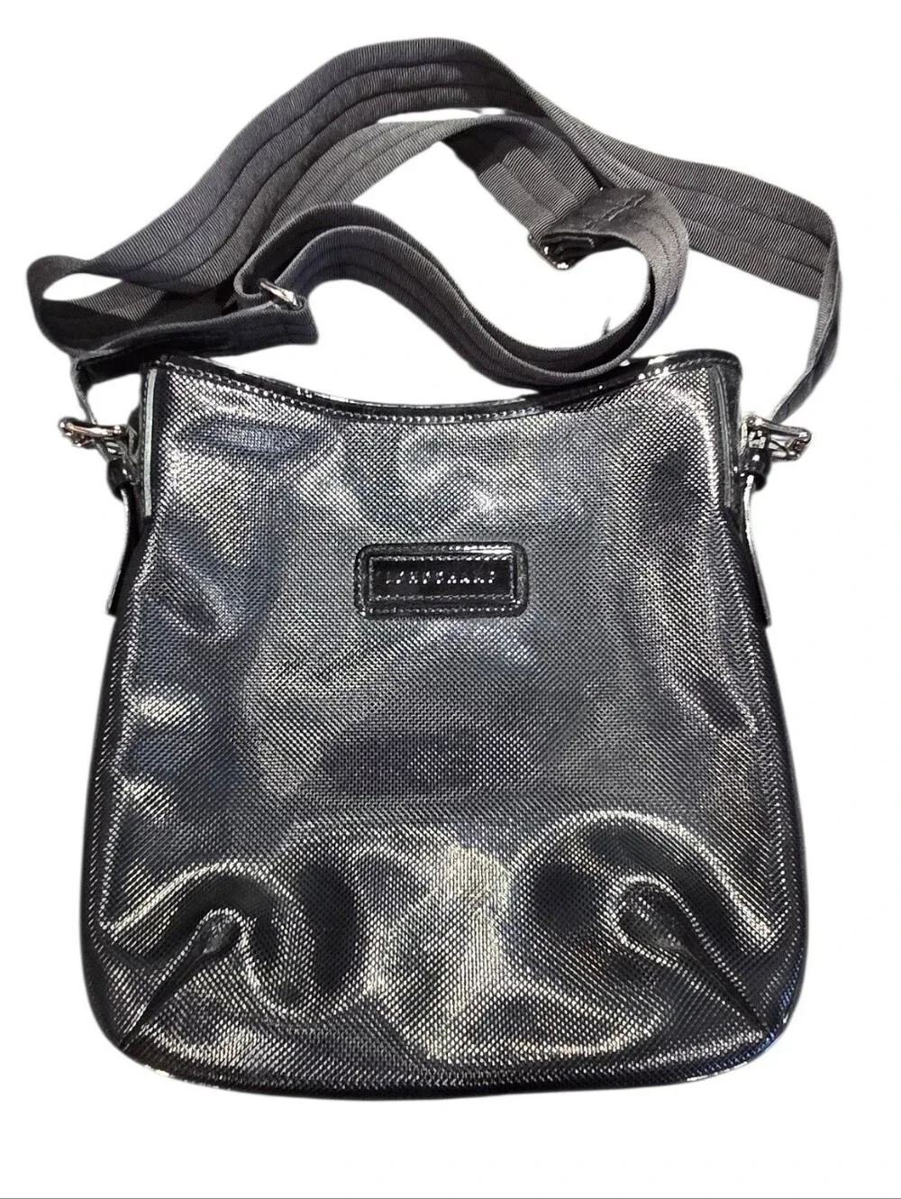 Longchamps Metallic Black Crossbody Bag - Women